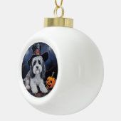 Havanese pompoenen Halloween eng Keramische Bal Ornament (Rechts)