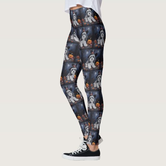 Havanese pompoenen Halloween eng Leggings (Links)