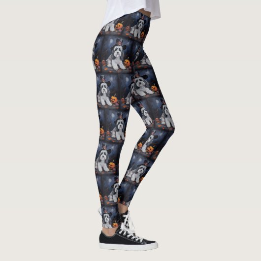 Havanese pompoenen Halloween eng Leggings (Rechts)