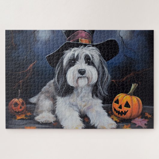 Havanese pompoenen Halloween eng Legpuzzel (Horizontaal)