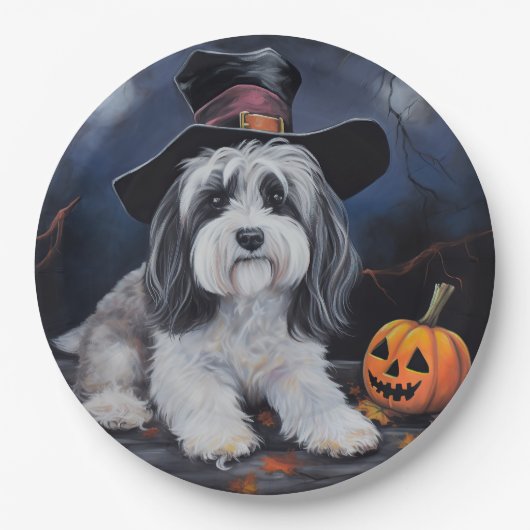 Havanese pompoenen Halloween eng Papieren Bordje (Voorkant)