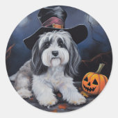 Havanese pompoenen Halloween eng Ronde Sticker (Voorkant)
