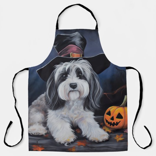 Havanese pompoenen Halloween eng Schort (Voorkant)