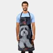 Havanese pompoenen Halloween eng Schort (Gedragen)