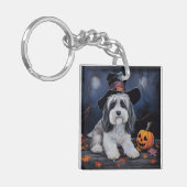 Havanese pompoenen Halloween eng Sleutelhanger (Voorkant Links)
