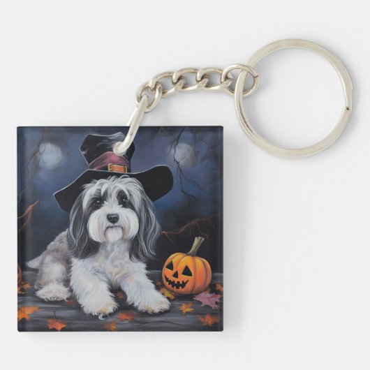 Havanese pompoenen Halloween eng Sleutelhanger (Achterkant)