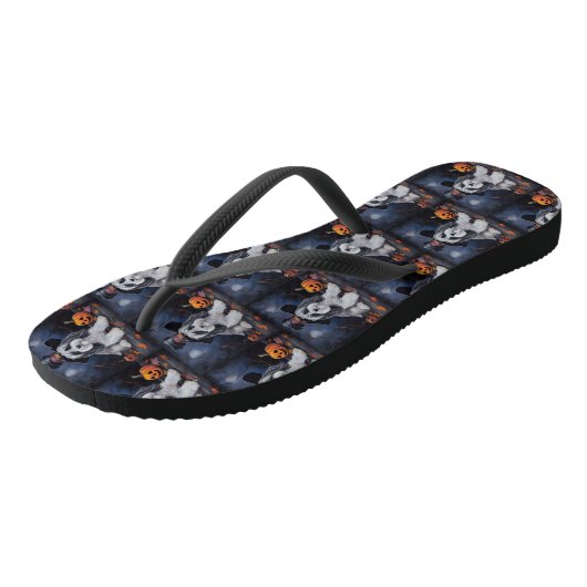 Havanese pompoenen Halloween eng Teenslippers (Schuin)