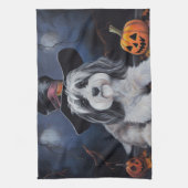 Havanese pompoenen Halloween eng Theedoek (Verticaal)