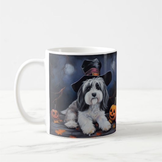 Havanese Pompoenen Halloween Griezelen Koffiemok (Links)