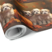 Havanese Puppy Herfst Delight Pompoen Cadeaupapier (Rol Hoek)
