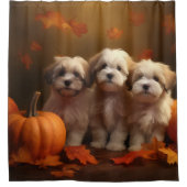 Havanese Puppy Herfst Delight Pompoen Douchegordijn (Voorkant)