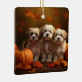 Havanese Puppy Herfst Delight Pompoen Keramisch Ornament (Rechts)