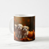 Havanese Puppy Herfst Delight Pompoen Koffiemok (Voorkant links)