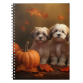 Havanese Puppy Herfst Delight Pompoen Notitieboek (Voorkant)
