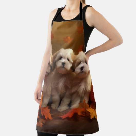 Havanese Puppy Herfst Delight Pompoen Schort (Insitu)