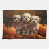 Havanese Puppy Herfst Delight Pompoen Theedoek (Horizontaal)