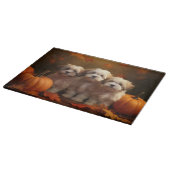 Havanese Puppy Herfstpracht Pompoen Snijplank (Hoek)