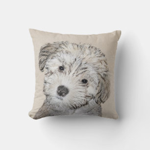 Havanese Puppy Schilderij - Mooie Originele Honden Kussen