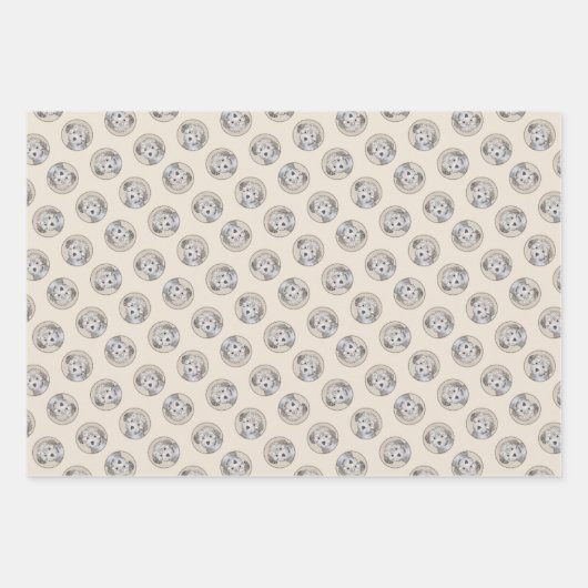 Havanese Puppy Schilderij Sable Originele Huisdier Inpakpapier Vel (Voorkant)