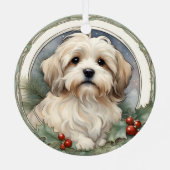 Havanese Puppy's Eerste Kerstmis Ornament (Achterkant)