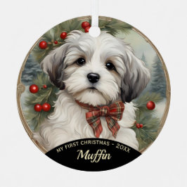 Havanese Puppy's Eerste Kerstmis Ornament