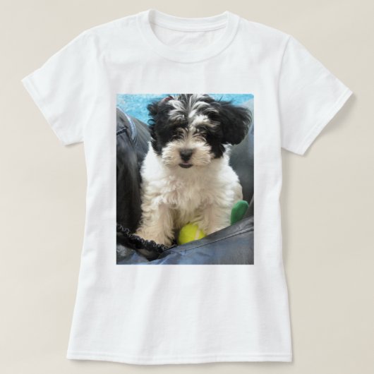 Havanese redding Puppy Black White T-shirt (Design voorkant)