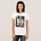 Havanese redding Puppy Black White T-shirt (Voorkant volledig)