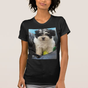 Havanese redding Puppy Black White T-shirt