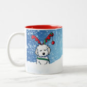 Havanese rendierkerstMok Tweekleurige Koffiemok (Links)