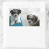 Havanese Rescue Puppies Zwart Wit Grijs Rechthoekige Sticker (Tas)