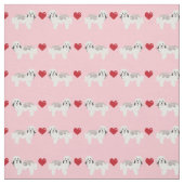 havanese roze harten liefhebber stof (Swatch)