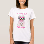 Havanese roze hartvormige zonnebril t-shirt (Voorkant)