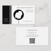 Havanese Silhouette Modern Black White Visitekaartje (Voorkant / Achterkant)