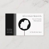 Havanese Silhouette Modern Black White Visitekaartje (Voorkant)