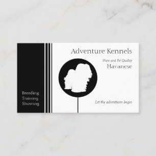 Havanese Silhouette Modern Black White Visitekaartje