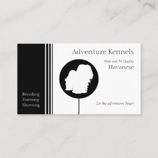 Havanese Silhouette Modern Black White Visitekaartje