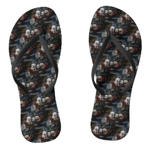 Havanese Sneeuw slee Christmas decoratie Teenslippers