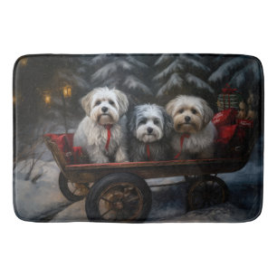 Havanese Sneeuwslee Kerst Decor Badmat