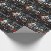 Havanese Sneeuwslee Kerst Decor Cadeaupapier (Hoek)