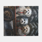 Havanese Sneeuwslee Kerst Decor Fleece Deken (Voorkant (Horizontaal))