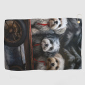Havanese Sneeuwslee Kerst Decor Golfhanddoek (Horizontaal)