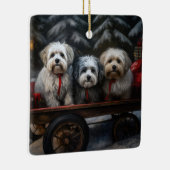 Havanese Sneeuwslee Kerst Decor Keramisch Ornament (Rechts)