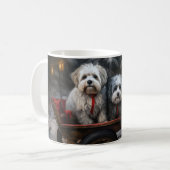 Havanese Sneeuwslee Kerst Decor Koffiemok (Voorkant links)