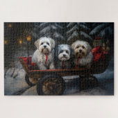 Havanese Sneeuwslee Kerst Decor Legpuzzel (Horizontaal)