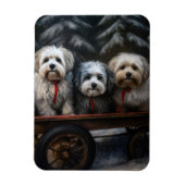 Havanese Sneeuwslee Kerst Decor Magneet (Verticaal)