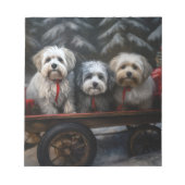 Havanese Sneeuwslee Kerst Decor Notitieblok (Voorkant)