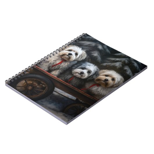 Havanese Sneeuwslee Kerst Decor Notitieboek (Linkerzijde)