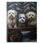 Havanese Sneeuwslee Kerst Decor Notitieboek (Voorkant)