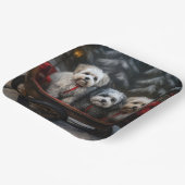 Havanese Sneeuwslee Kerst Decor Papieren Bordje (Gebogen)