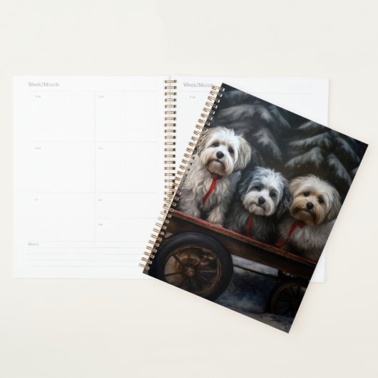 Havanese Sneeuwslee Kerst Decor Planner (Display)
